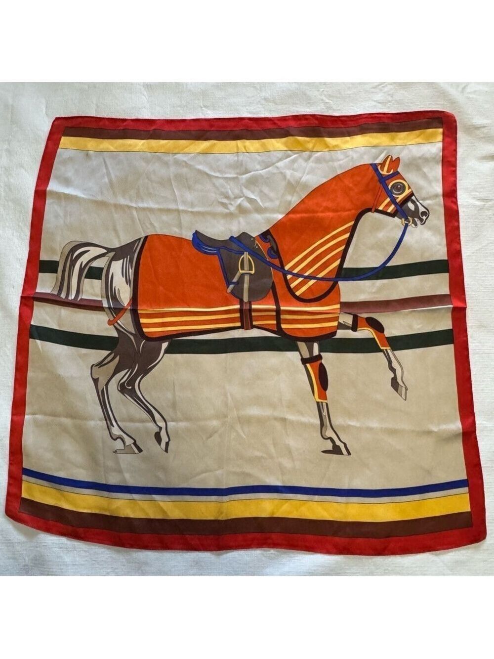 Red Horse  Picture Scarf Hermes-Like